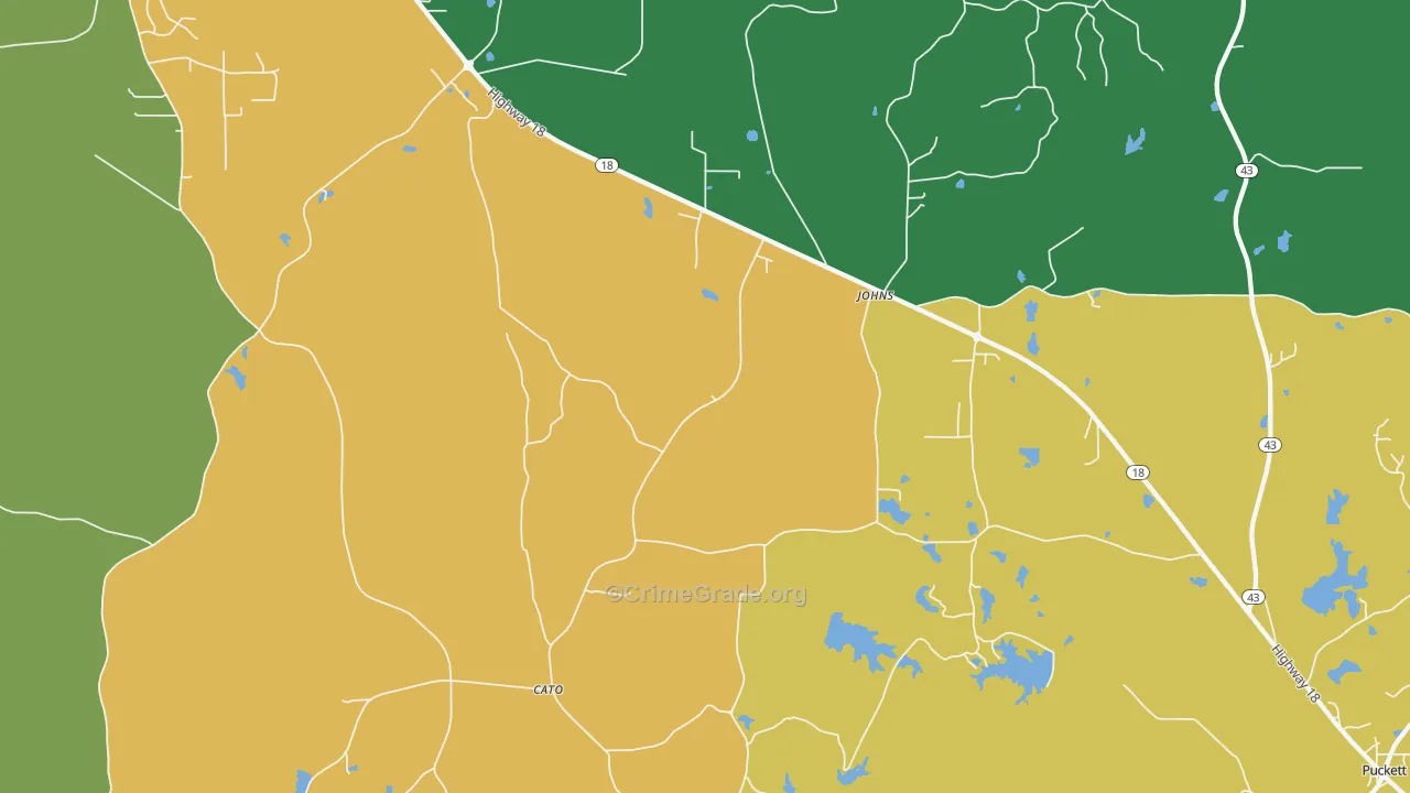 Johns, MS Map of Murder Rates