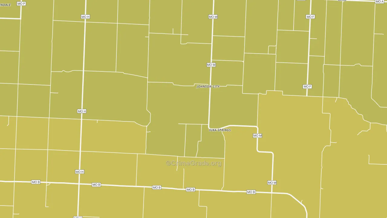 Johnson City, MO Map of Murder Rates
