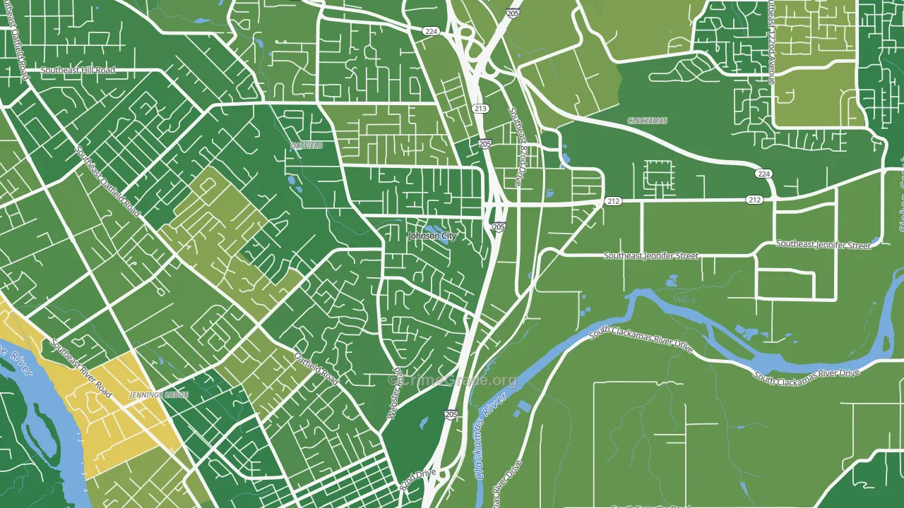 Johnson City, OR Map of Murder Rates
