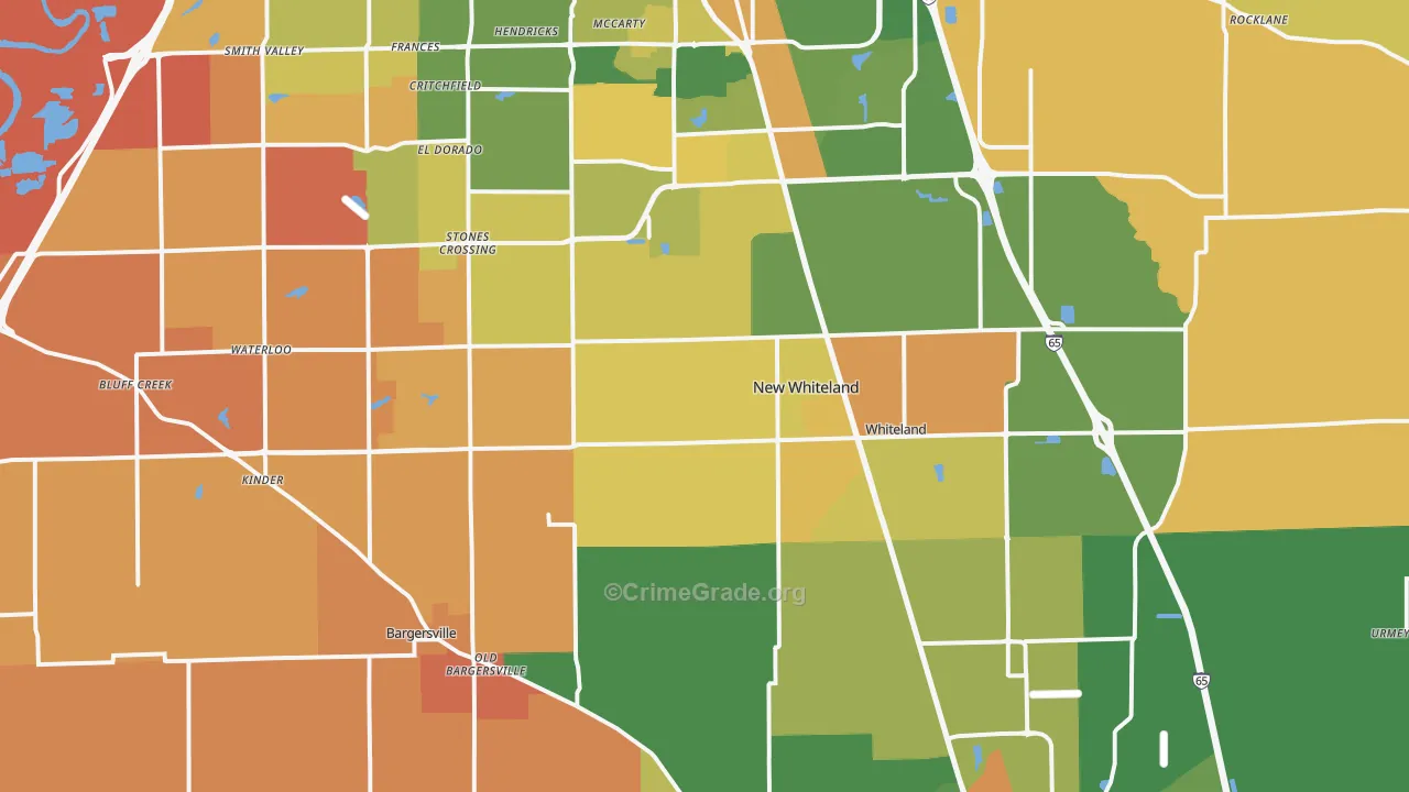 Johnson County, IN Map of Murder Rates