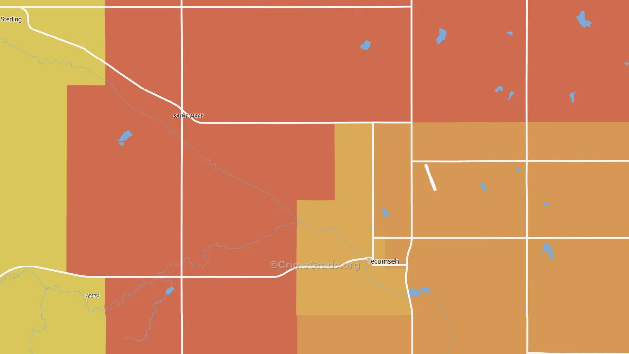 Johnson County, NE Map of Murder Rates
