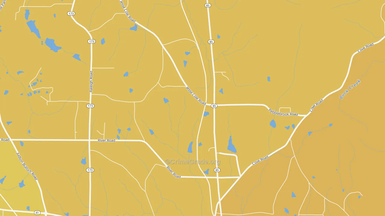 Johnson Crossroads, GA Map of Murder Rates