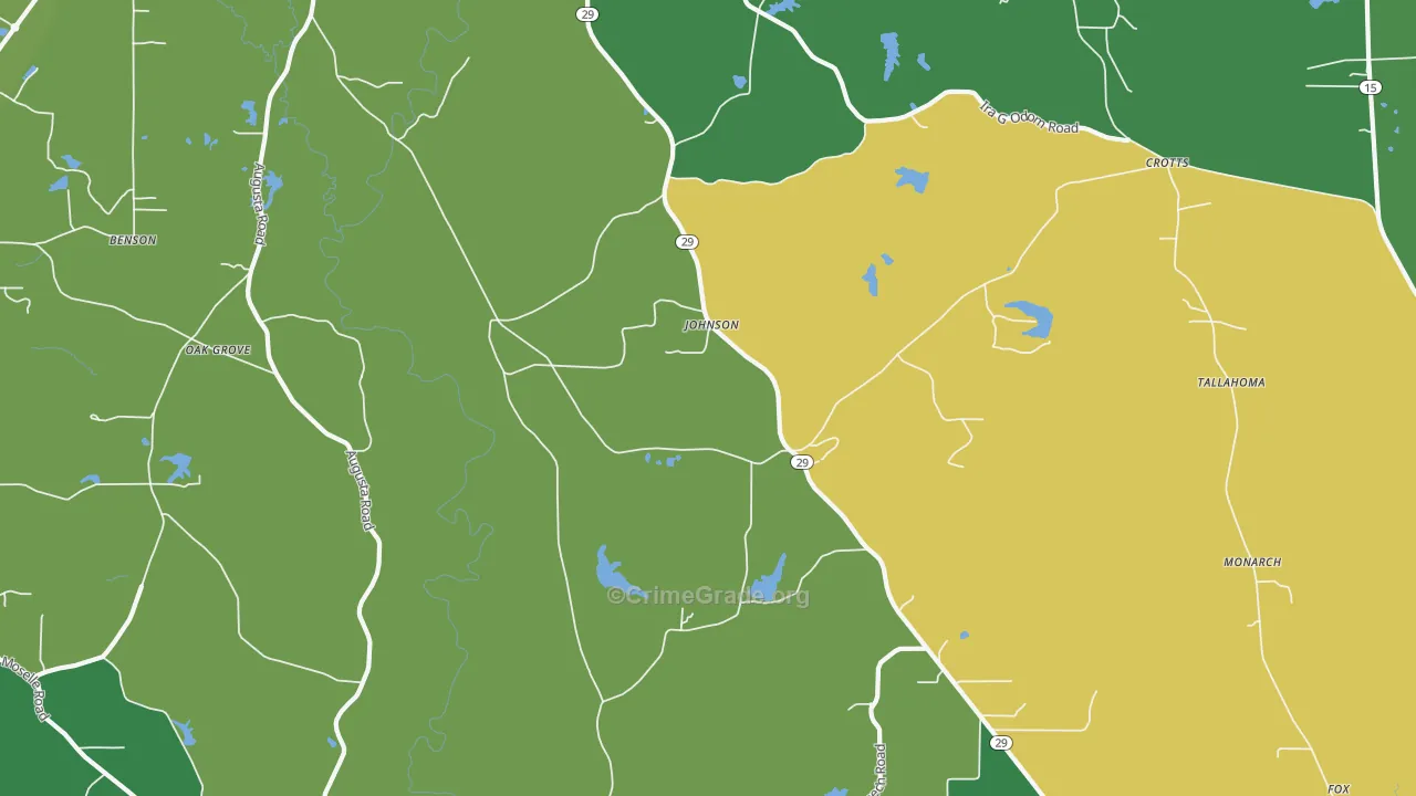 Johnson, MS Map of Murder Rates