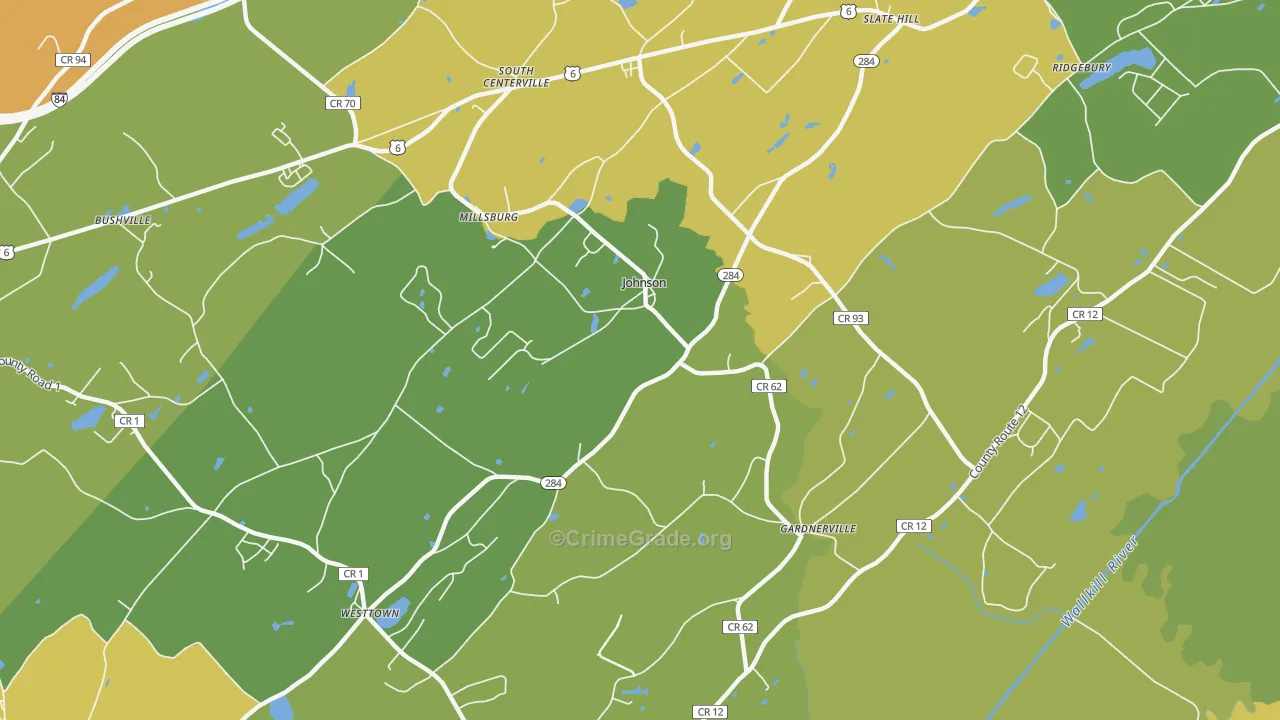 Johnson, NY Map of Murder Rates