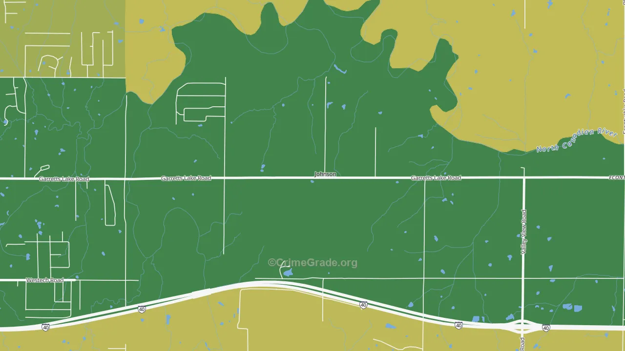 Johnson, OK Map of Murder Rates