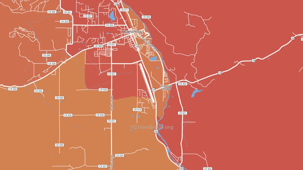 Johnson Village, CO Map of Murder Rates