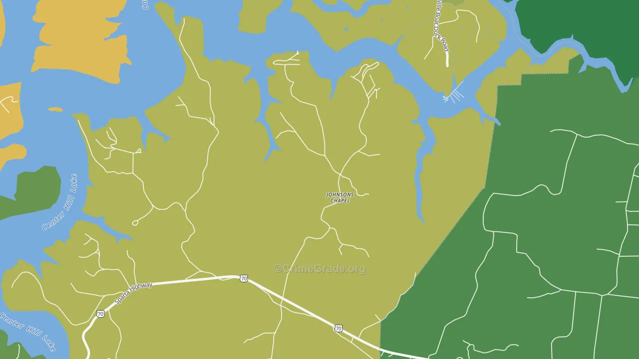 Johnsons Chapel, TN Map of Murder Rates