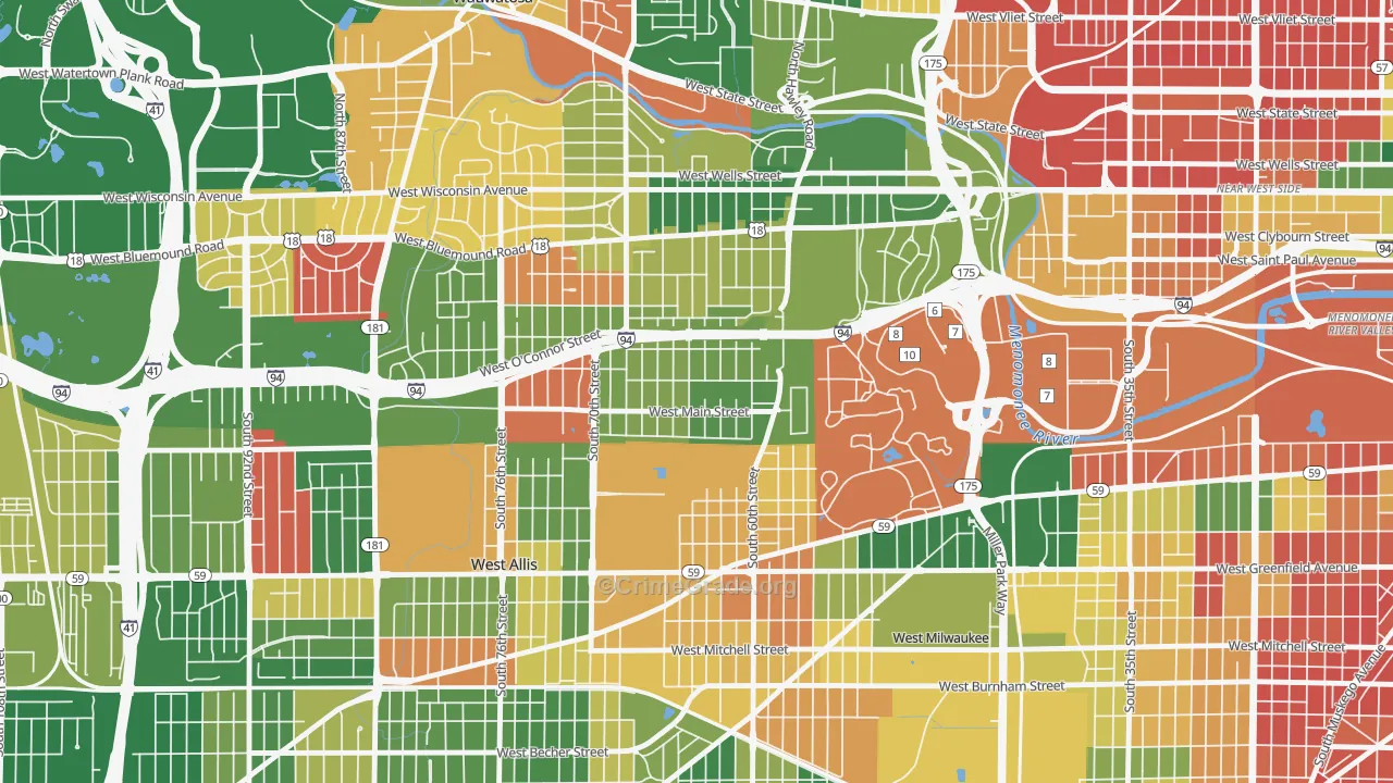 Johnson's Woods, Milwaukee, WI Map of Murder Rates