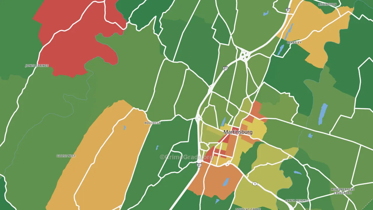 Johnsontown, WV Map of Murder Rates