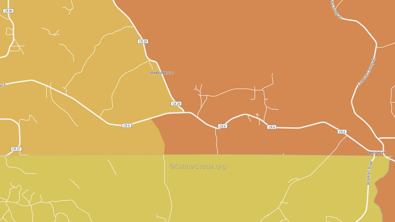 Johnsonville, AL Map of Murder Rates
