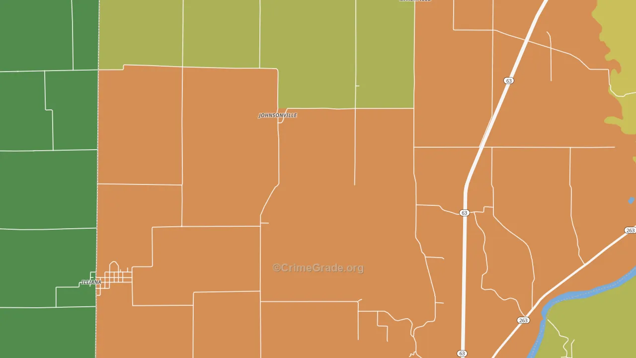 Johnsonville, IN Map of Murder Rates