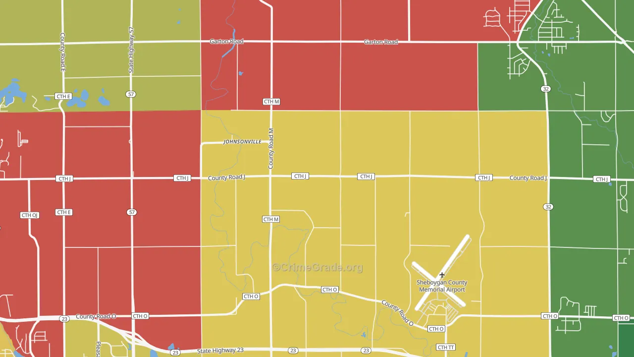 Johnsonville, WI Map of Murder Rates