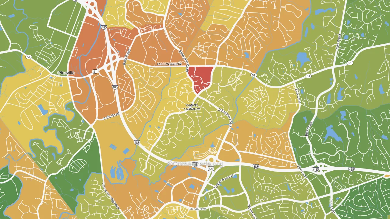 Johnston-McAlpine, Charlotte, NC Map of Murder Rates