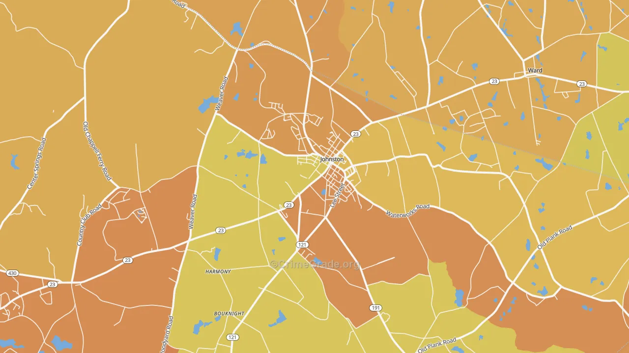 Johnston, SC Map of Murder Rates
