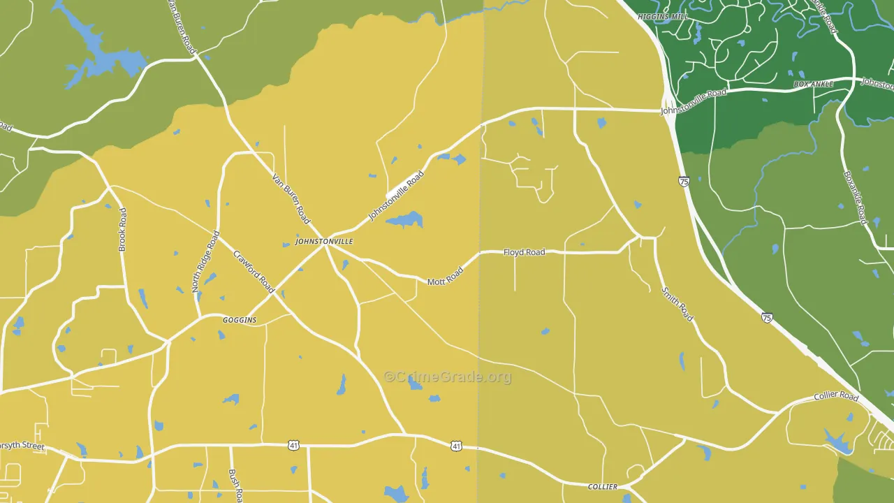 Johnstonville, GA Map of Murder Rates