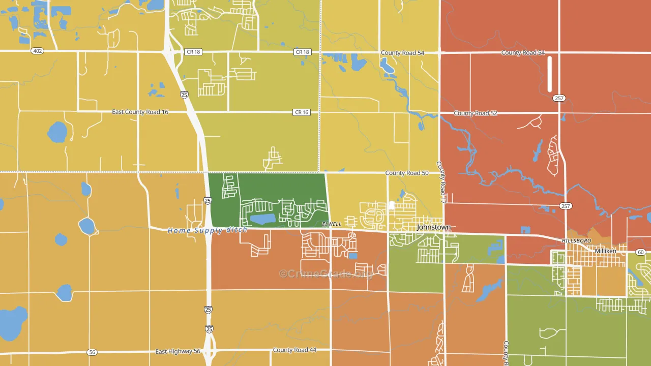 Johnstown, CO Map of Murder Rates