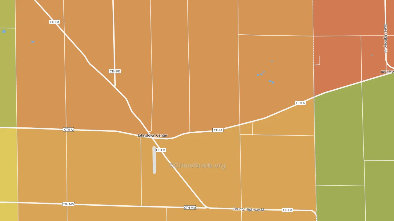 Johnstown, WI Map of Murder Rates