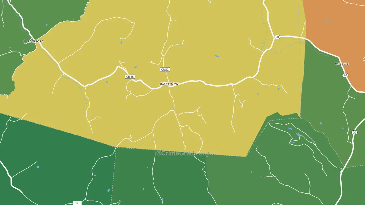 Johnstown, WV Map of Murder Rates
