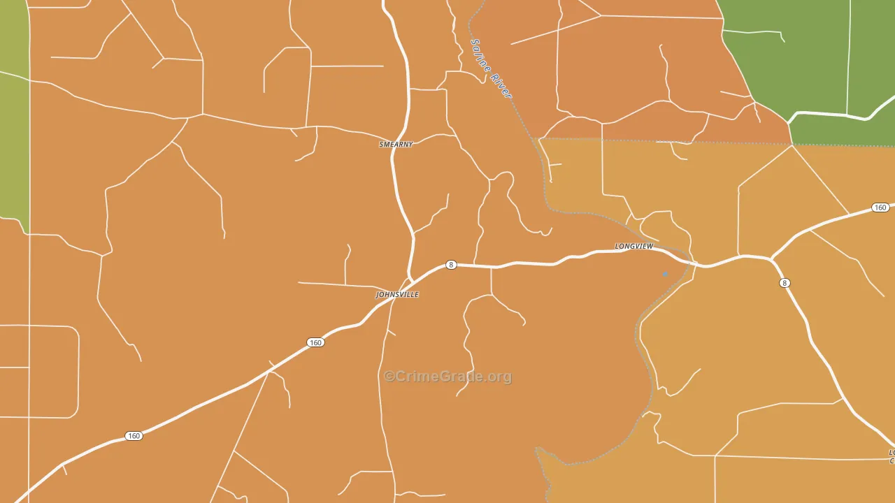Johnsville, AR Map of Murder Rates