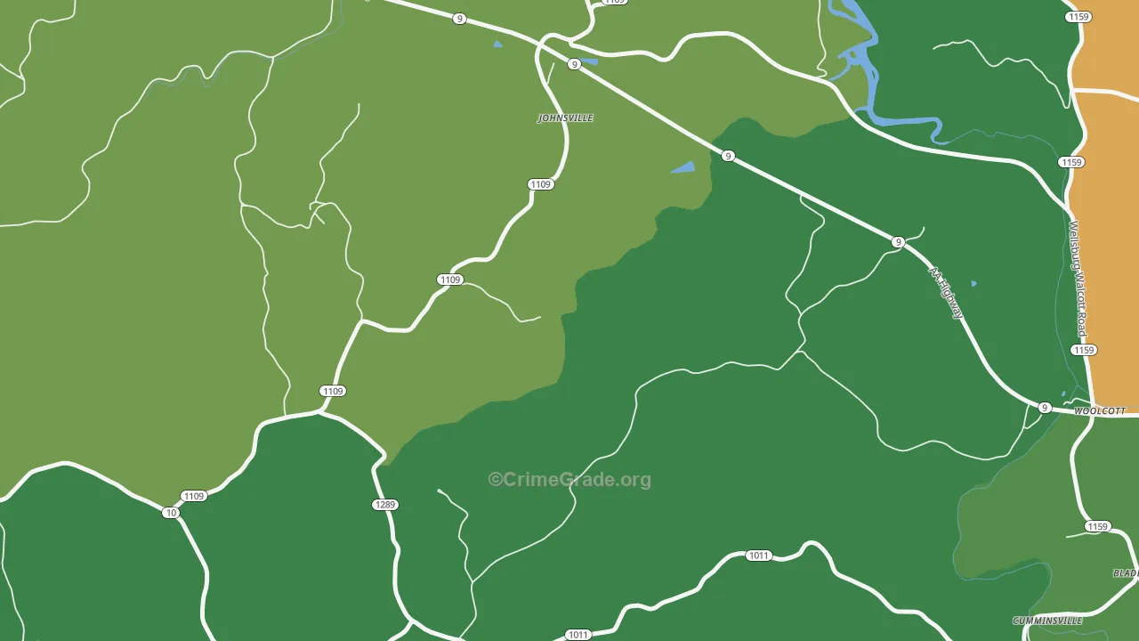 Johnsville, KY Map of Murder Rates