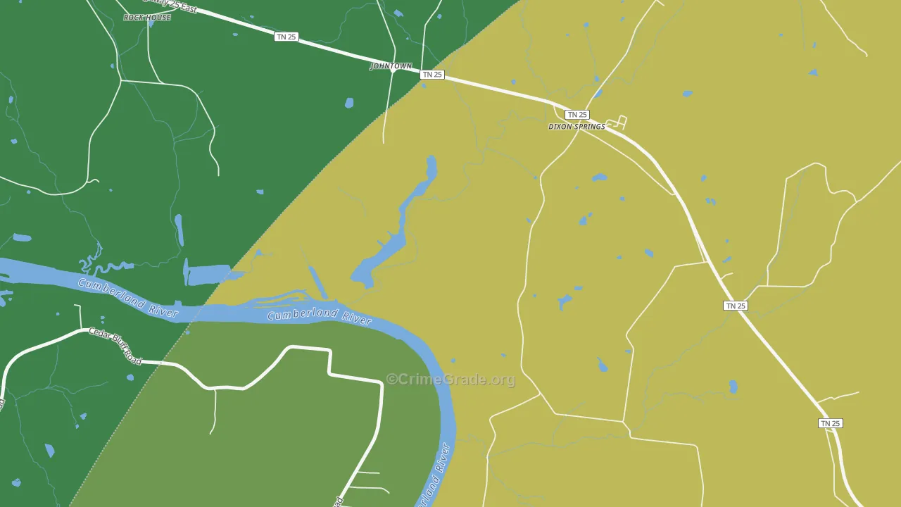 Johntown, TN Map of Murder Rates