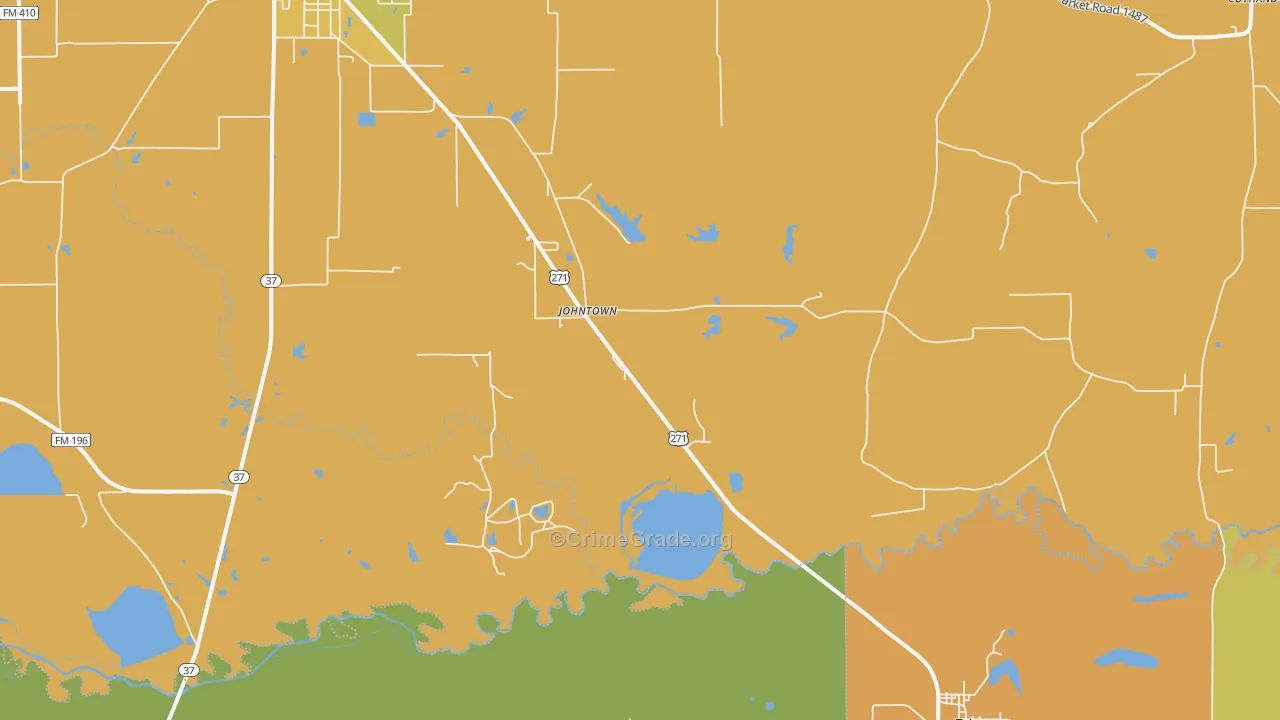 Johntown, TX Map of Murder Rates