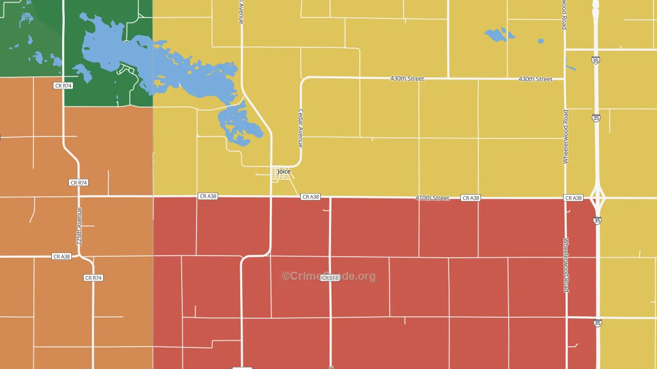 Joice, IA Map of Murder Rates