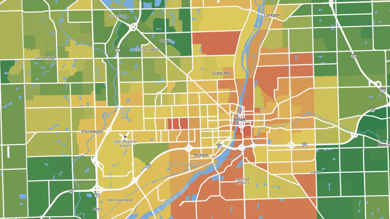 Joliet, IL Map of Murder Rates