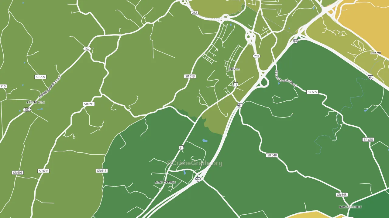 Jolivue, VA Map of Murder Rates