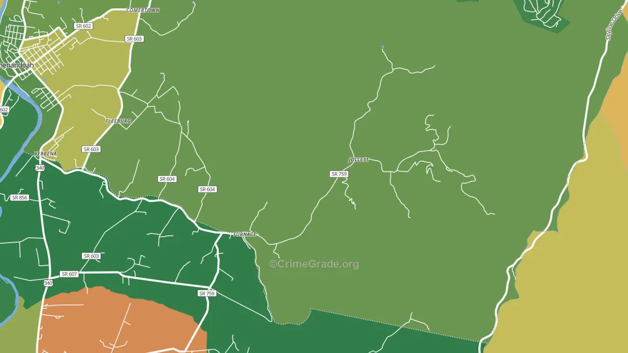 Jollett, VA Map of Murder Rates
