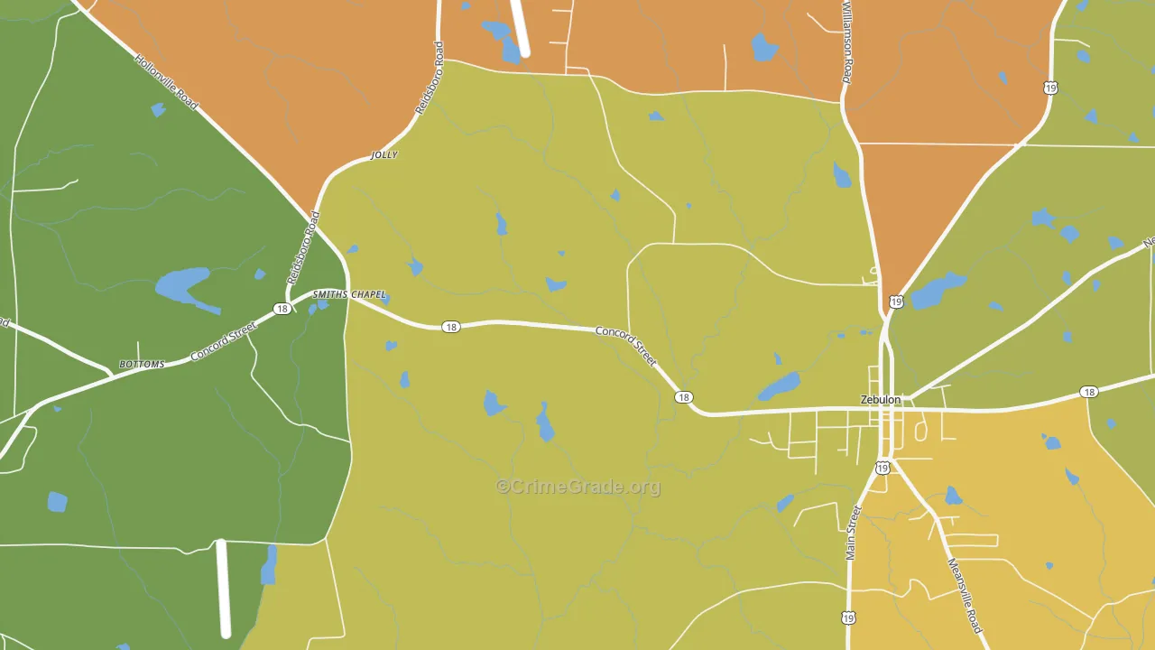 Jolly, GA Map of Murder Rates