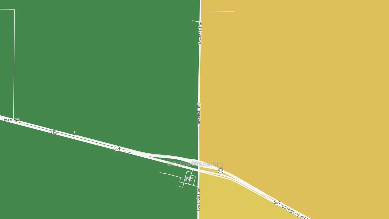 Jolly, TX Map of Murder Rates