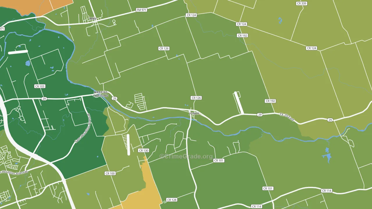 Jonah, TX Map of Murder Rates