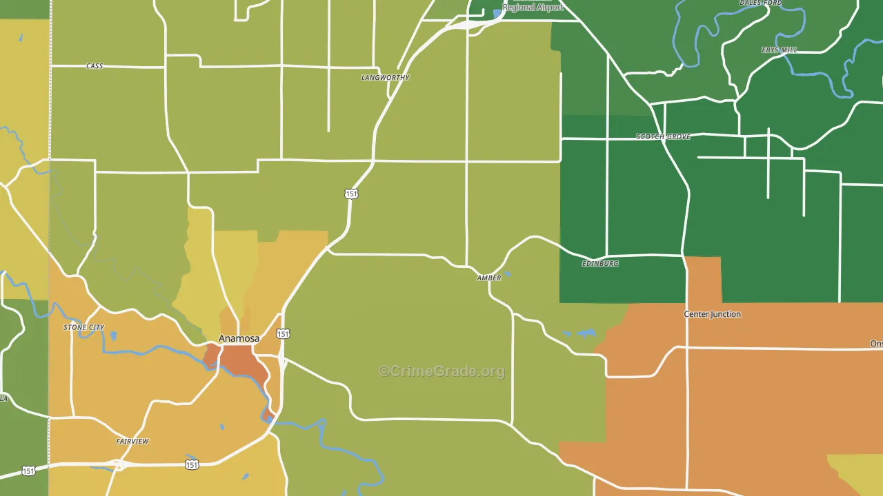 Jones County, IA Map of Murder Rates