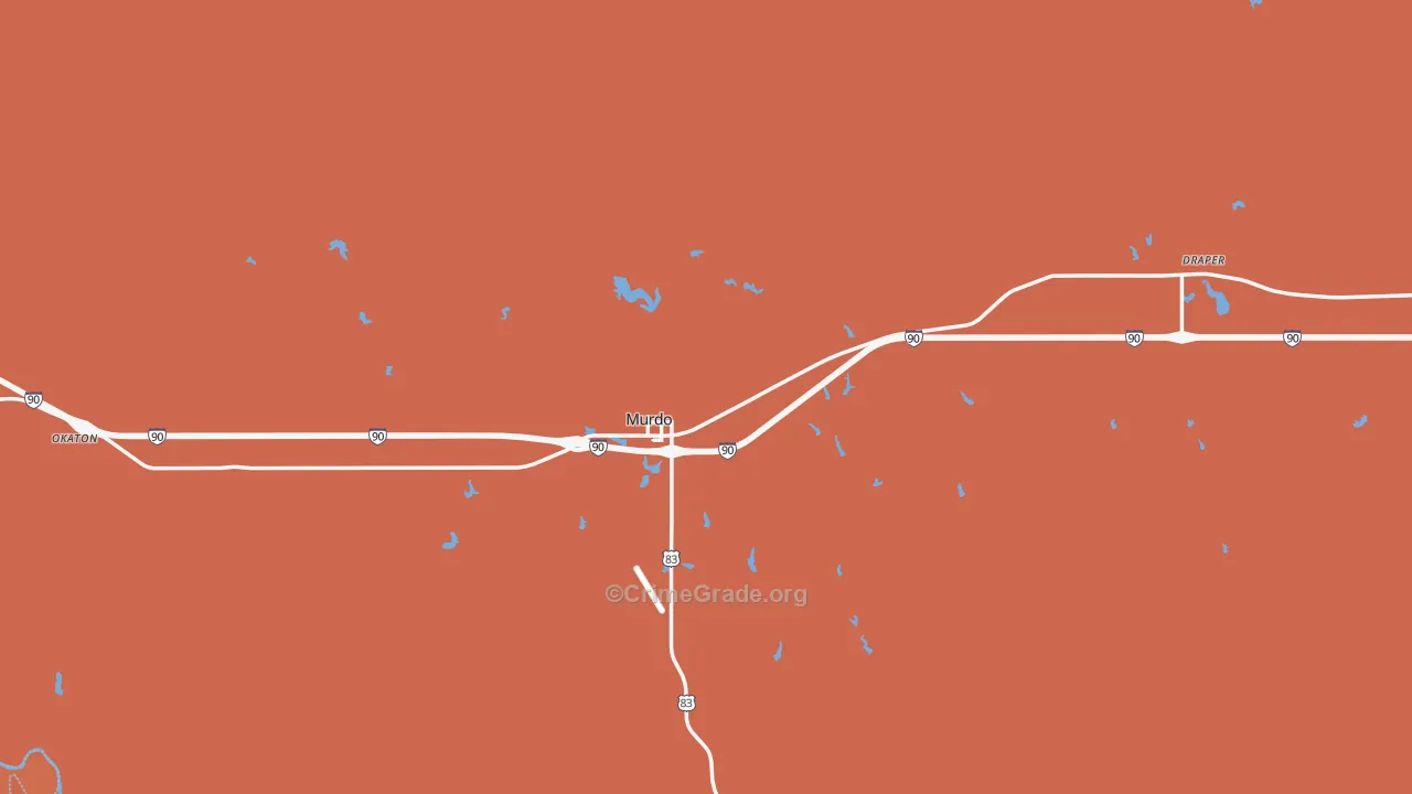Jones County, SD Map of Murder Rates