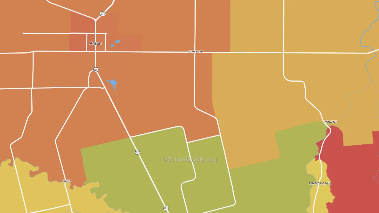 Jones County, TX Map of Murder Rates