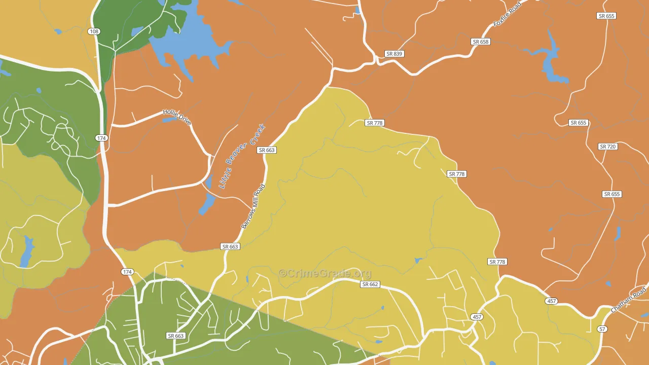 Jones Creek, VA Map of Murder Rates