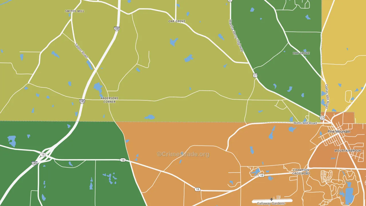 Jones Crossroads, GA Map of Murder Rates