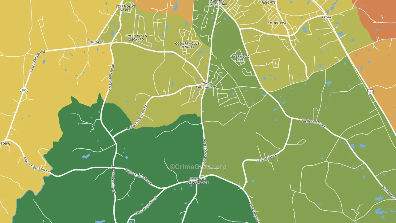 Jones Crossroads, SC Map of Murder Rates