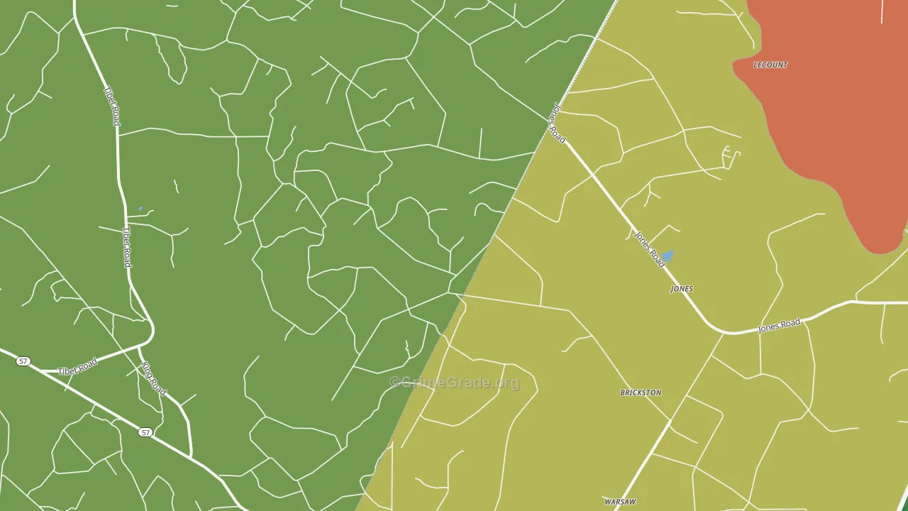 Jones, GA Map of Murder Rates