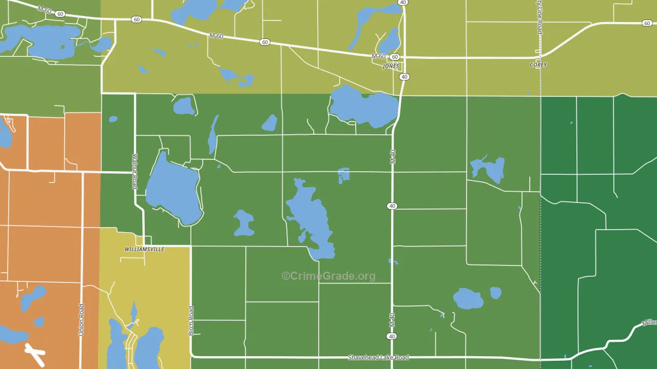 Jones, MI Map of Murder Rates