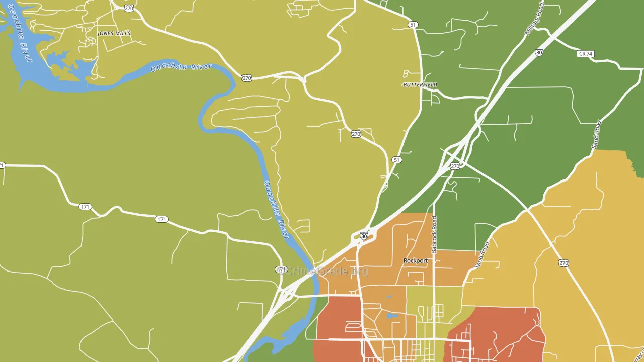 Jones Mill, AR Map of Murder Rates