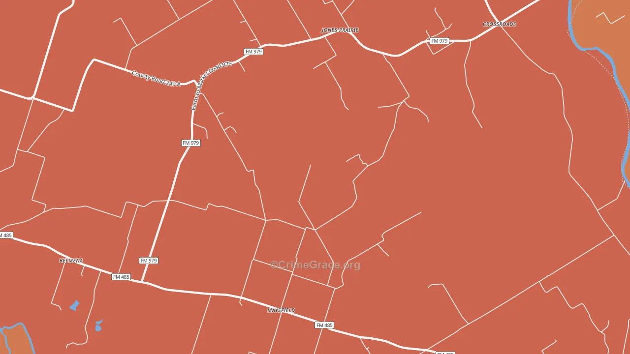Jones Prairie, TX Map of Murder Rates