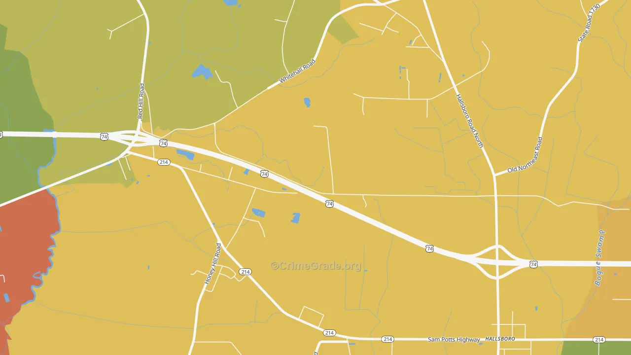 Jonesboro Crossing, NC Map of Murder Rates