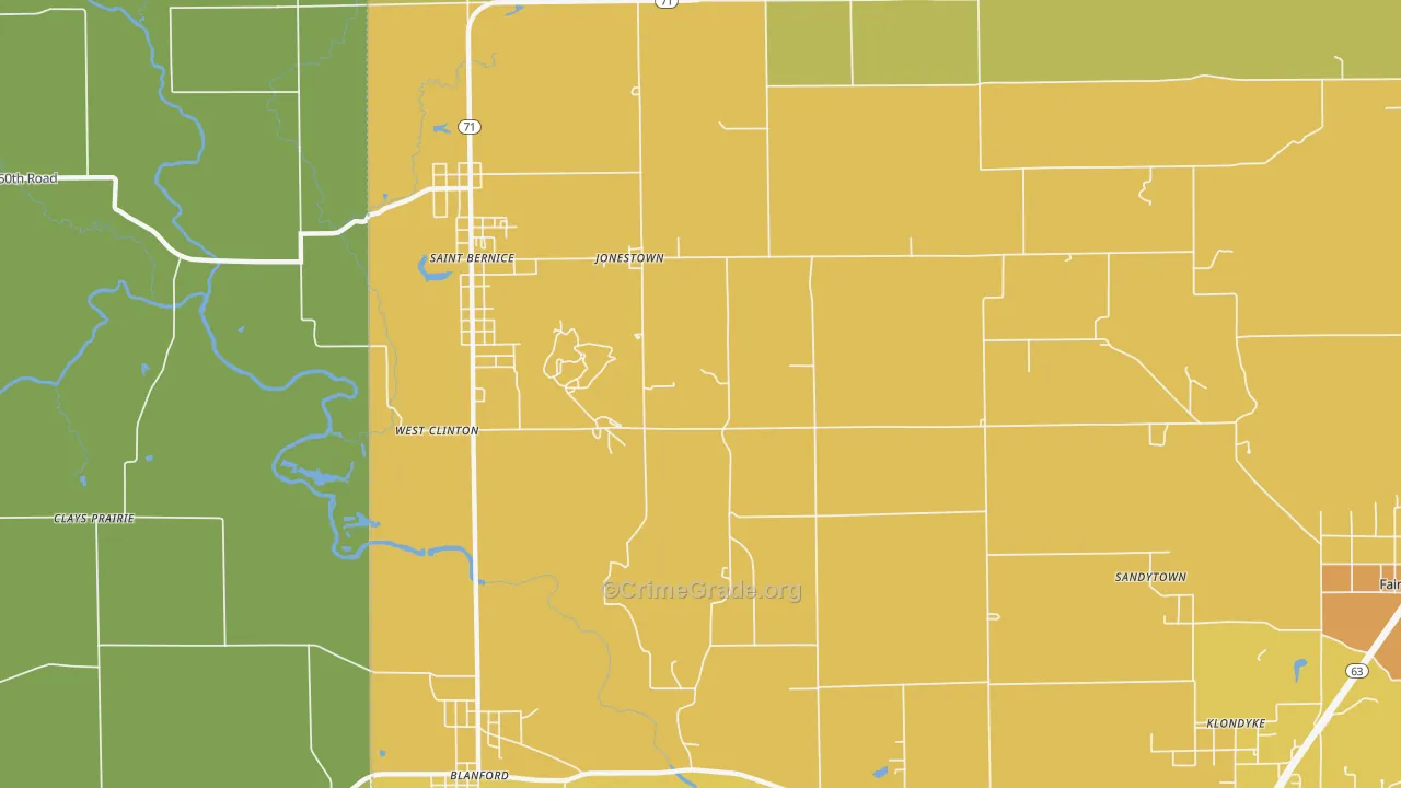 Jonestown, IN Map of Murder Rates