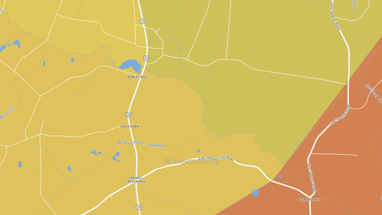 Jonestown, NC Map of Murder Rates