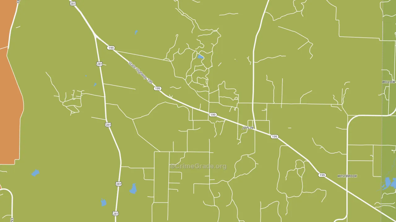 Joplin, TX Map of Murder Rates