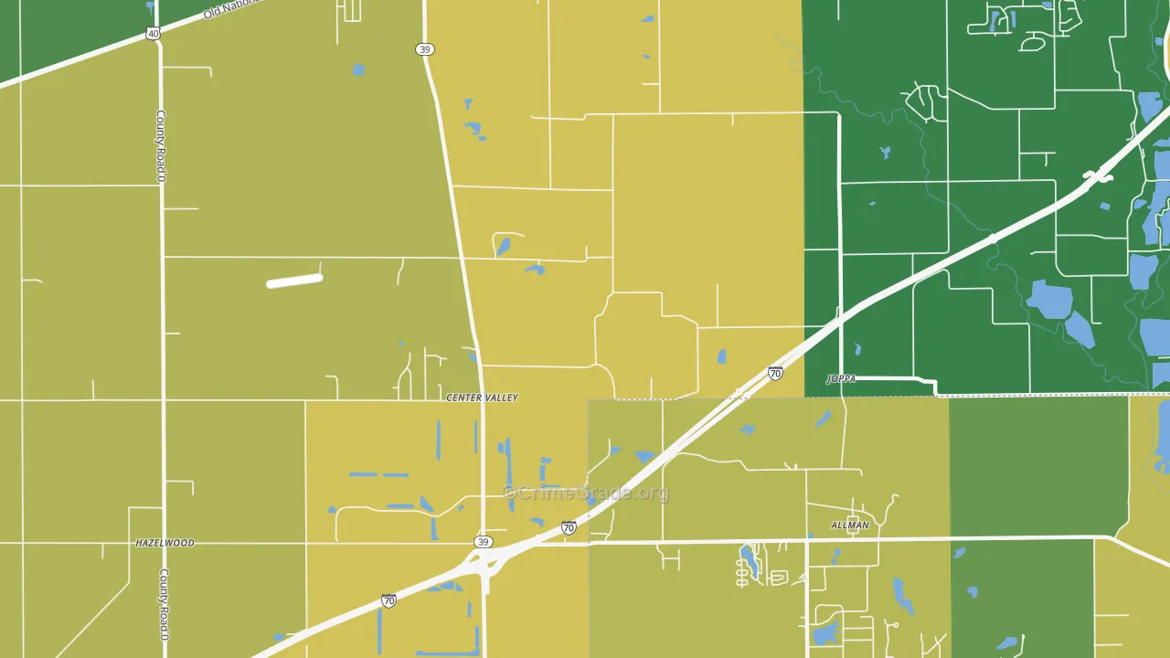 Joppa, IN Map of Murder Rates