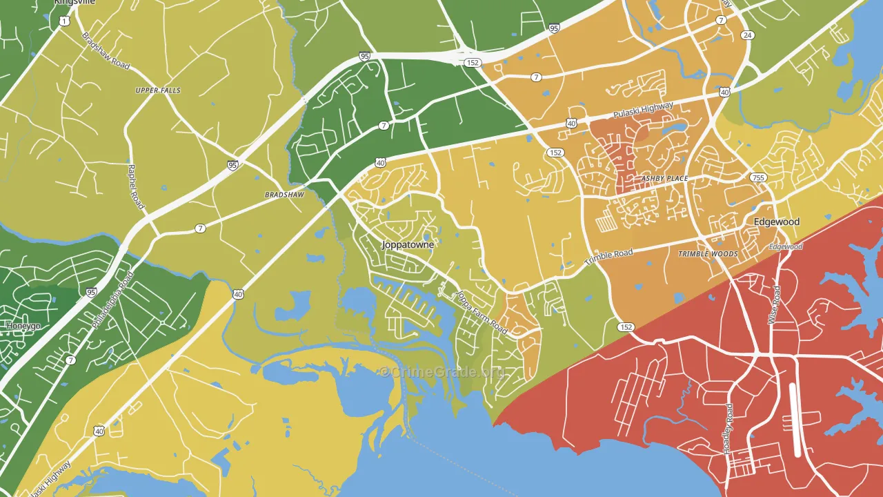 Joppatowne, MD Map of Murder Rates