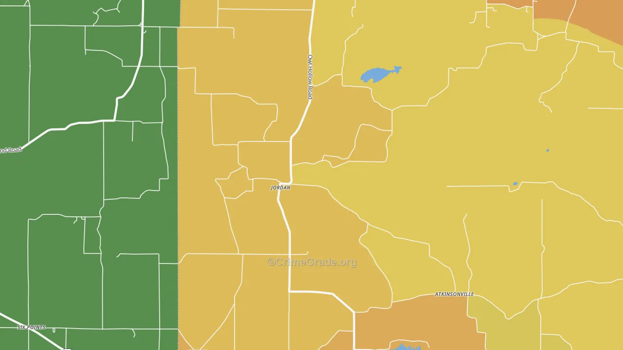 Jordan, IN Map of Murder Rates